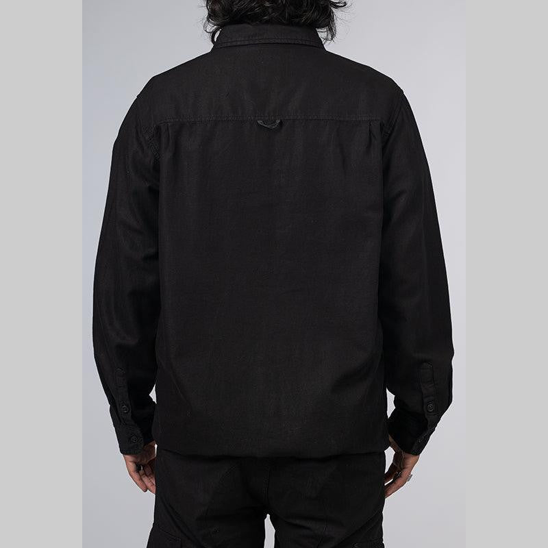 Long Sleeve Multi Pocket Shirt - Black - LOADED