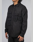 Long Sleeve Multi Pocket Shirt - Black - LOADED