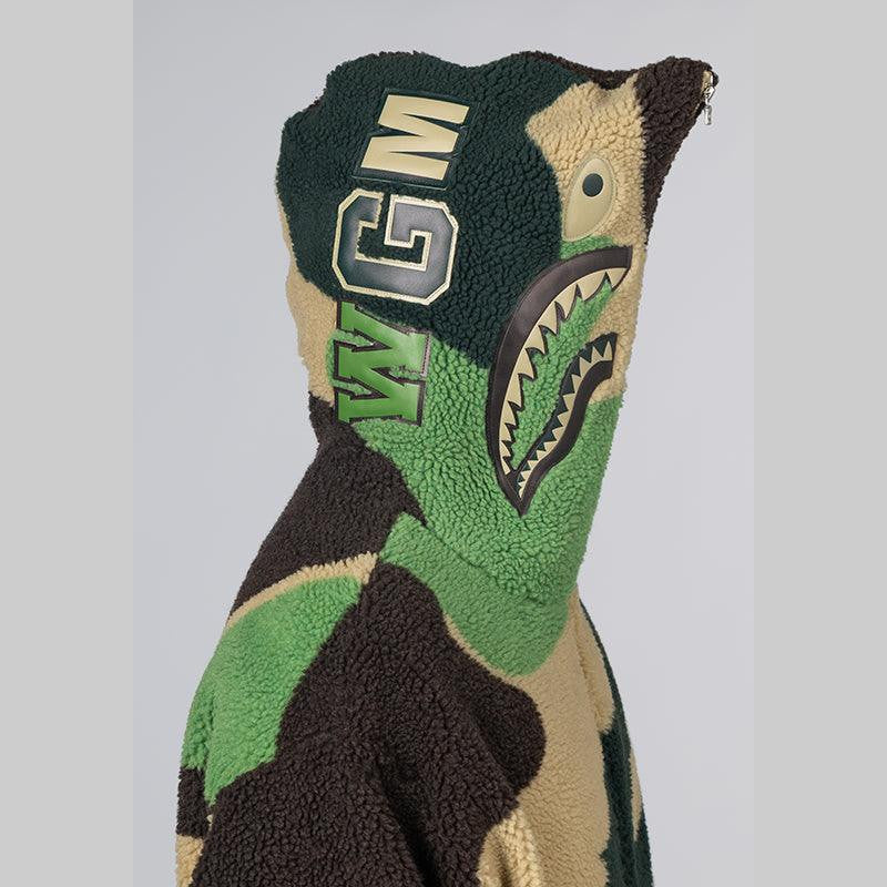 Mega ABC Camo Shark Boa Hoodie Jacket - Green - LOADED