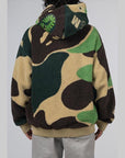 Mega ABC Camo Shark Boa Hoodie Jacket - Green - LOADED