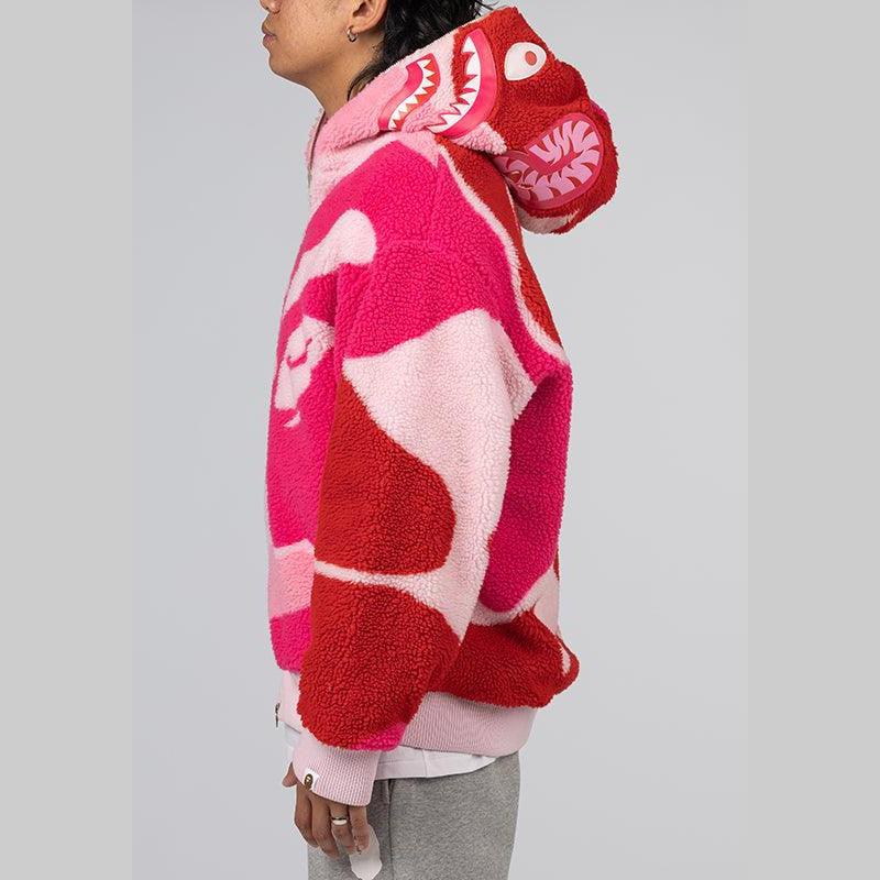 Mサイズ　BAPE MEGA ABC CAMO SHARK BOA HOODIE Mega ABC Camo Shark Boa Hoodie Jacket - Pink – LOADED