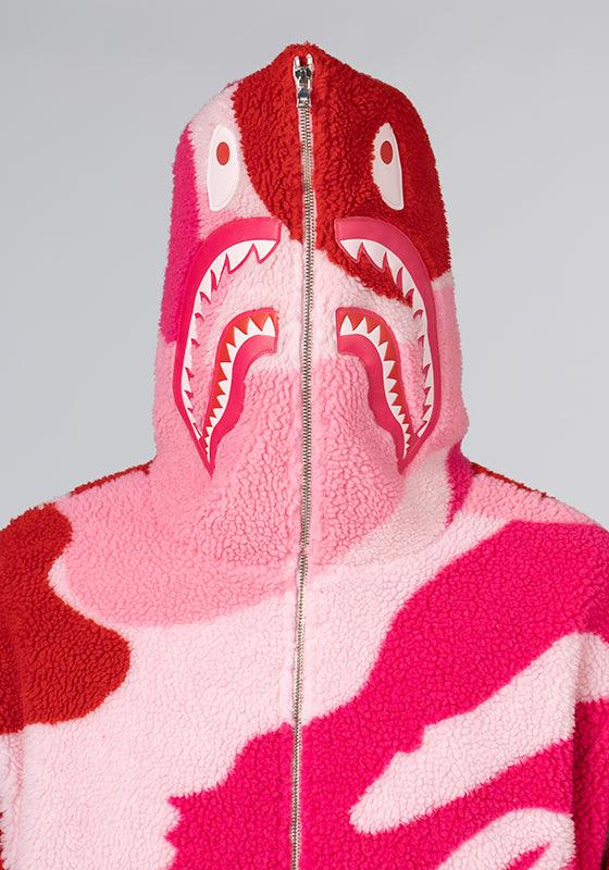 Mega ABC Camo Shark Boa Hoodie Jacket - Pink - LOADED