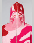 Mega ABC Camo Shark Boa Hoodie Jacket - Pink - LOADED