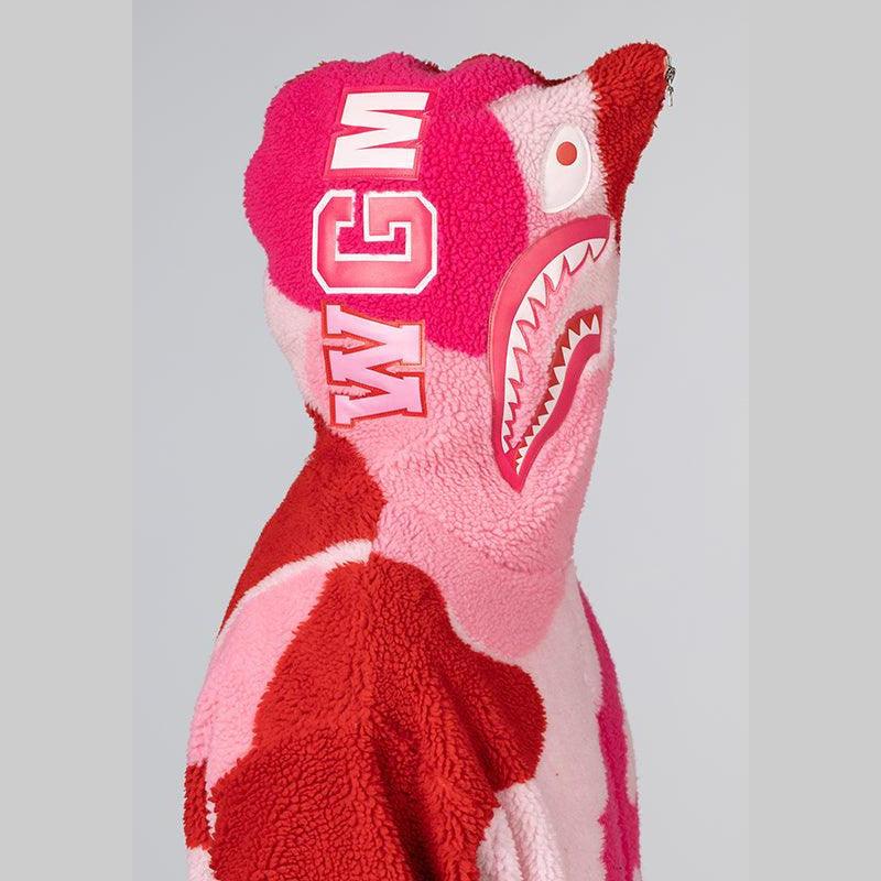 Mega ABC Camo Shark Boa Hoodie Jacket - Pink - LOADED