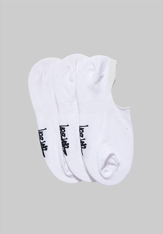 Mens Graffiti No-Show Sock 3 Pack - White - LOADED