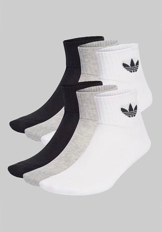 Mid Ankle Socks (6 Pack) - White/Grey/Black - LOADED