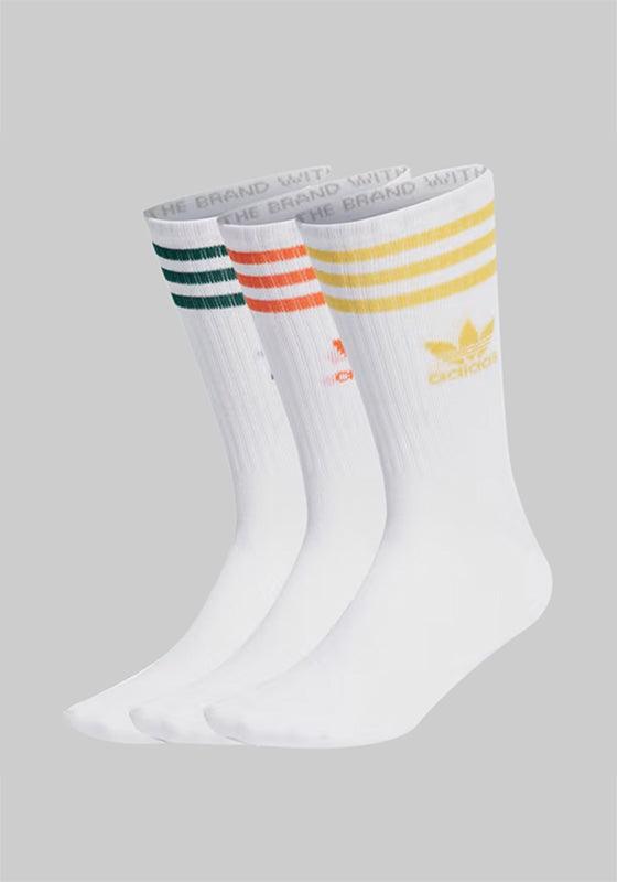 Mid Cut Crew Socks (3 Pack) - White/Gold/Orange - LOADED