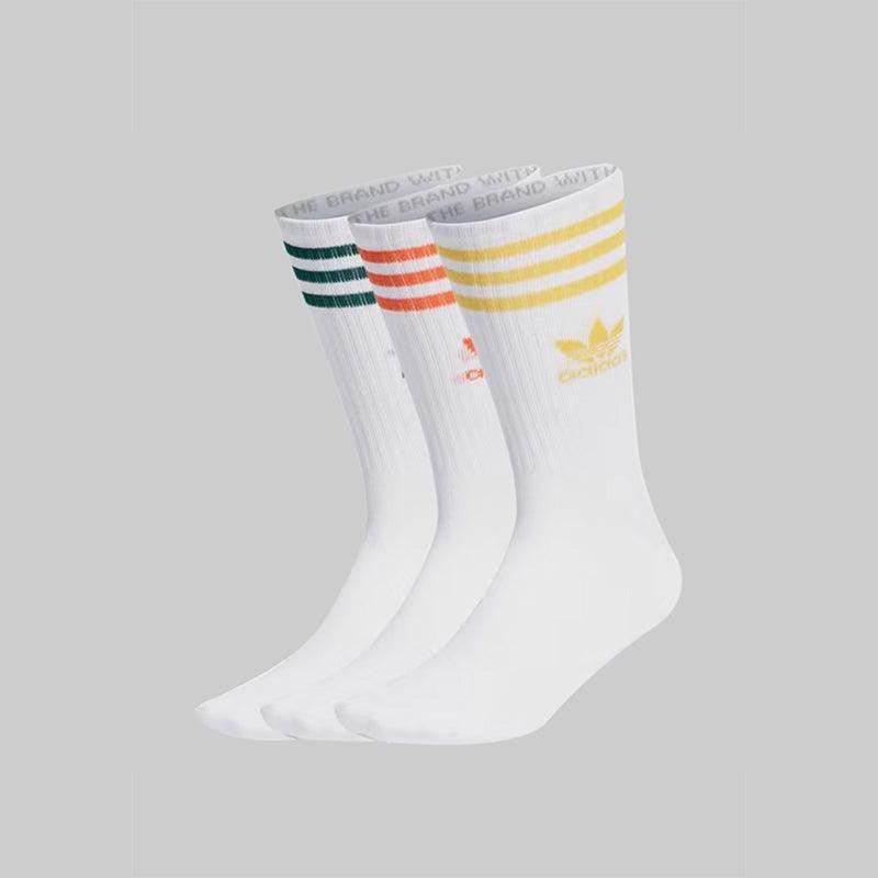 Mid Cut Crew Socks (3 Pack) - White/Gold/Orange - LOADED