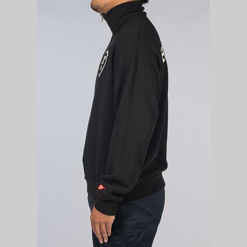 Military Half-Zip Sweatshirt - Black - LOADED