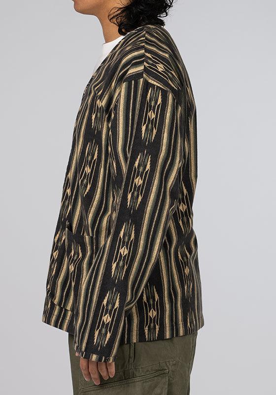 Native Pattern Flannel Cardigan - Black - LOADED