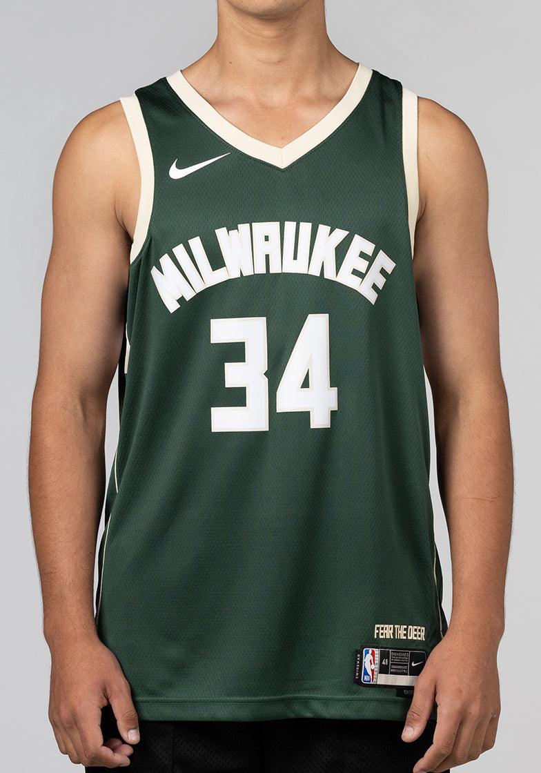 Nike Milwaukee Bucks Jersey Earned Edition 34 Antetokounmpo Youth Size Large