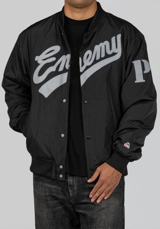 NH X Public Enemy X Majestic Baseball Jacket - Black - LOADED