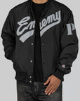 NH X Public Enemy X Majestic Baseball Jacket - Black - LOADED