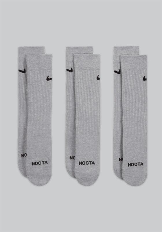 NOCTA Crew Sock (3 Pack) - Grey - LOADED