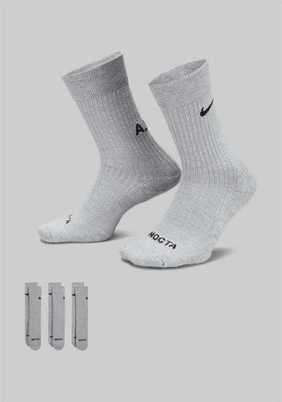 NOCTA Crew Sock (3 Pack) - Grey - LOADED
