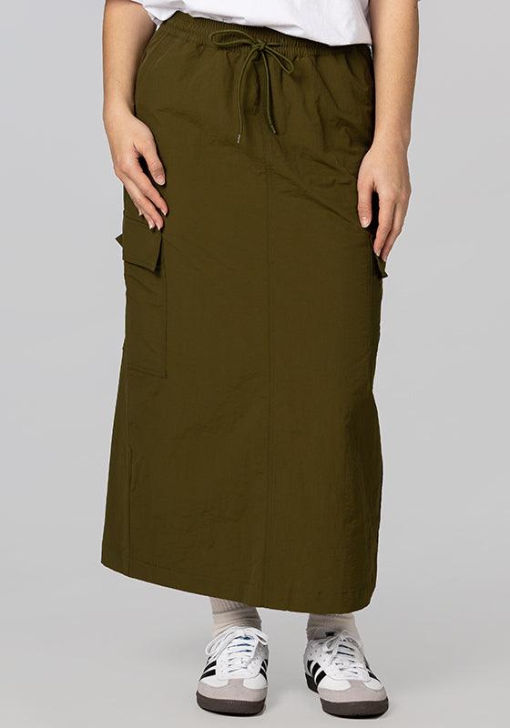 Nylon Cargo Midi Skirt - Flight Green - LOADED