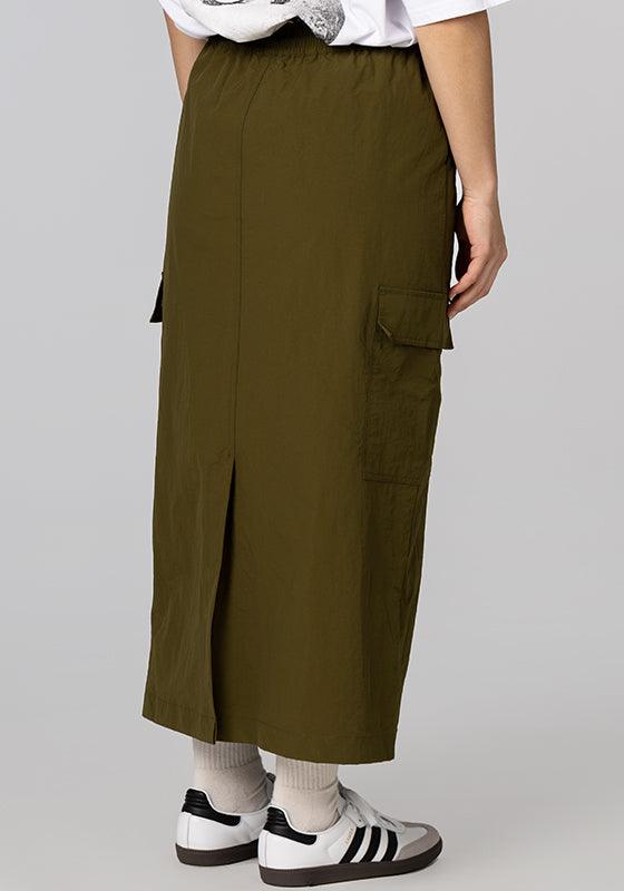 Nylon Cargo Midi Skirt - Flight Green - LOADED