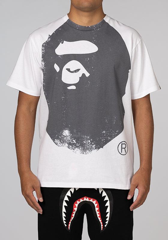 Overprinted Ape Head T-Shirt - White - LOADED
