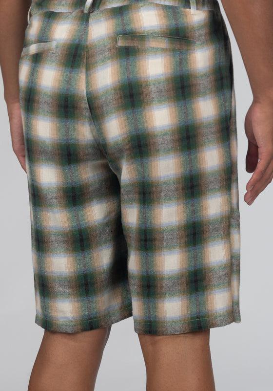 Peace Circle Belted Short - Green Plaid - LOADED