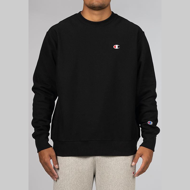 Reverse Weave Small C Crew - Black - LOADED