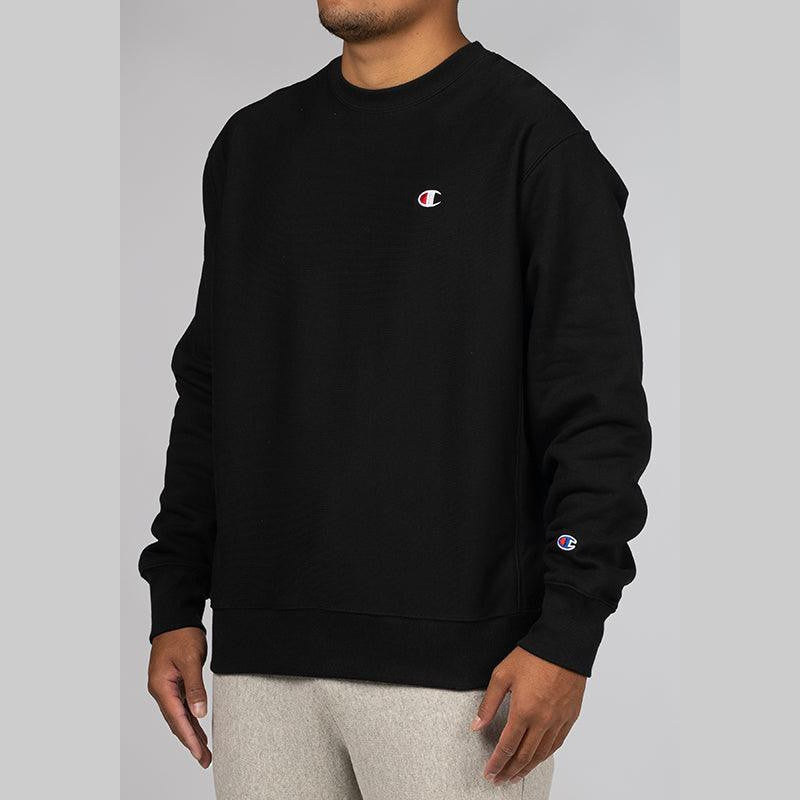 Reverse Weave Small C Crew - Black - LOADED