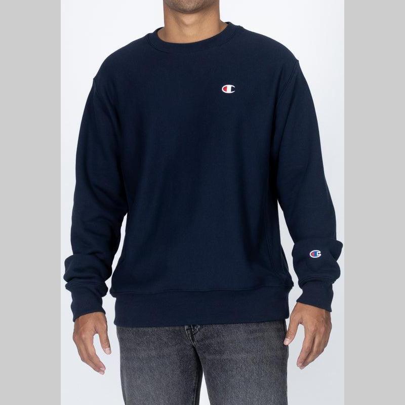 Reverse Weave Small C Crew - Navy - LOADED