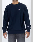 Reverse Weave Small C Crew - Navy - LOADED