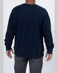 Reverse Weave Small C Crew - Navy - LOADED