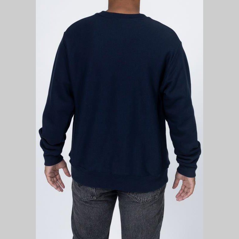 Reverse Weave Small C Crew - Navy - LOADED