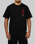 Round Logo Embroidery T-Shirt - Black - LOADED