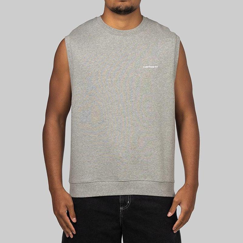 Script Vest Sweat - Grey Heather/White - LOADED