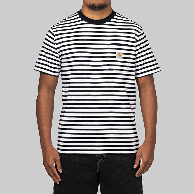 Seidler Pocket T-Shirt - Stripe/Black/White - LOADED