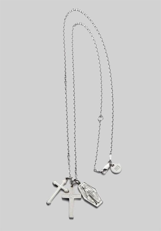 Silver Triple Top Necklace - Silver - LOADED