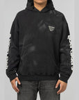 Sleeve Print Hoodie - Black - LOADED