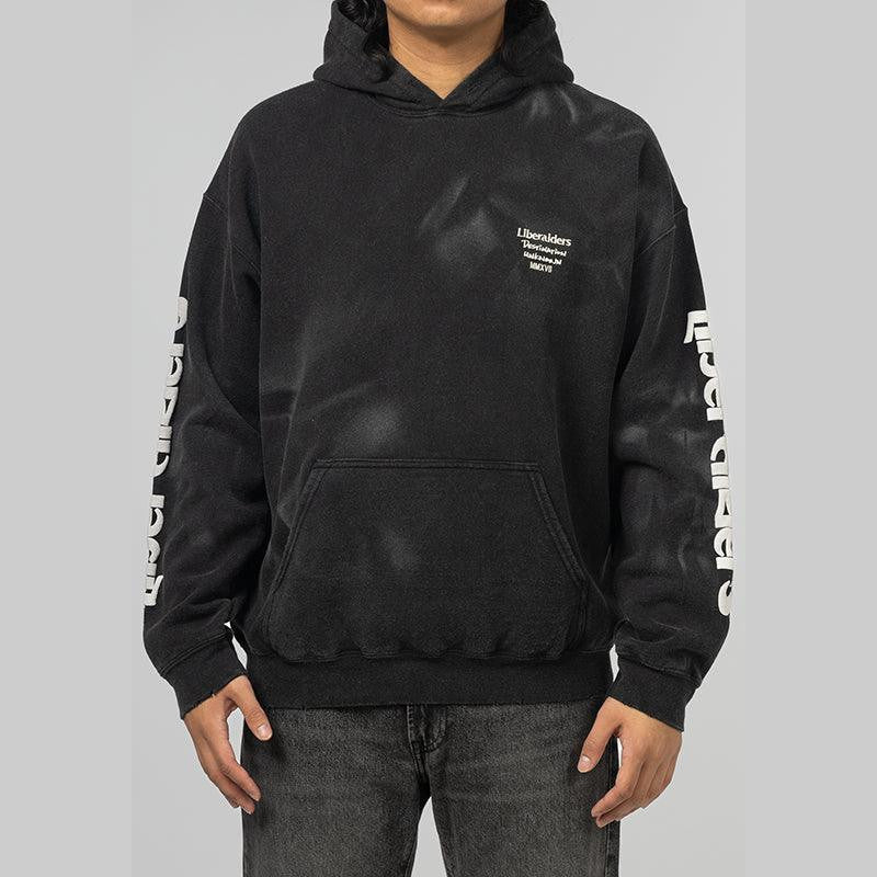 Sleeve Print Hoodie - Black - LOADED