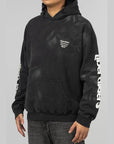 Sleeve Print Hoodie - Black - LOADED