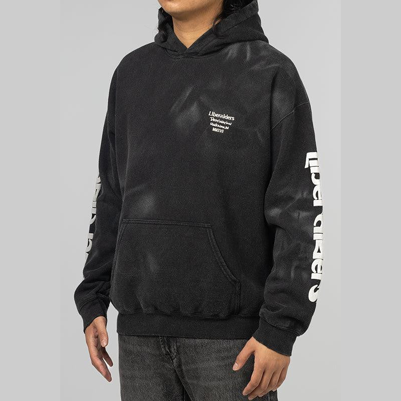 Sleeve Print Hoodie - Black - LOADED