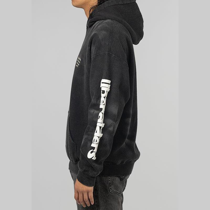 Sleeve Print Hoodie - Black - LOADED