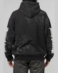 Sleeve Print Hoodie - Black - LOADED