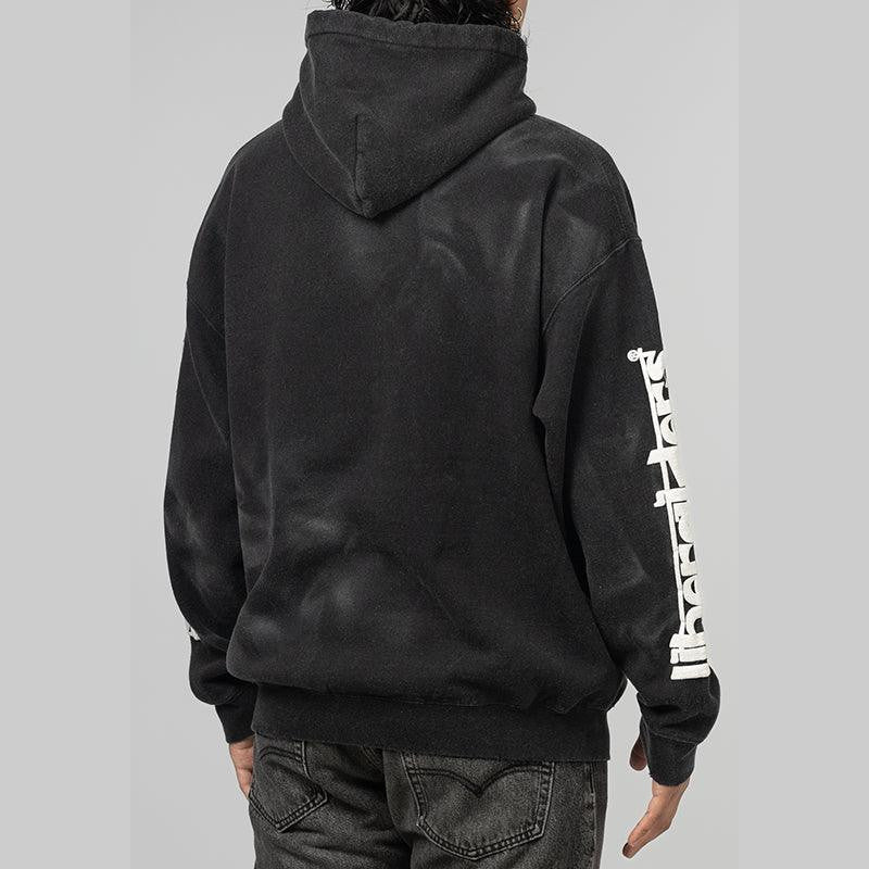 Sleeve Print Hoodie - Black - LOADED