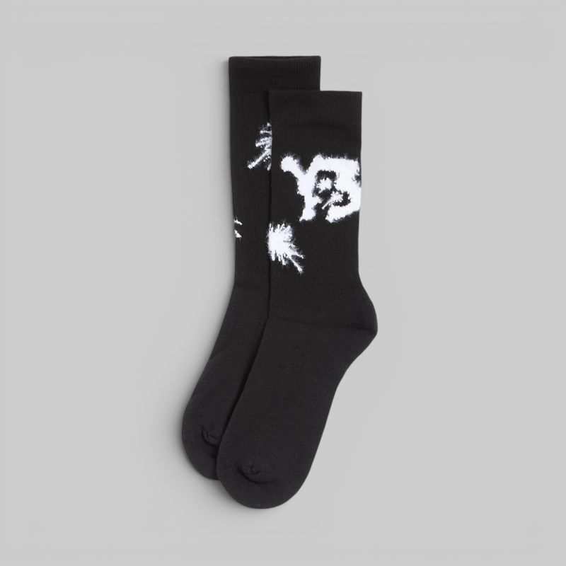 X CHITO Graphic Crew Socks - Black