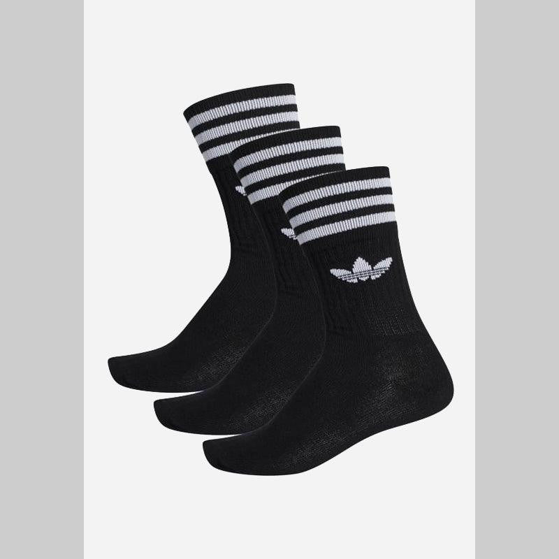 Solid Crew Sock - 3 Pack- Black/White - LOADED