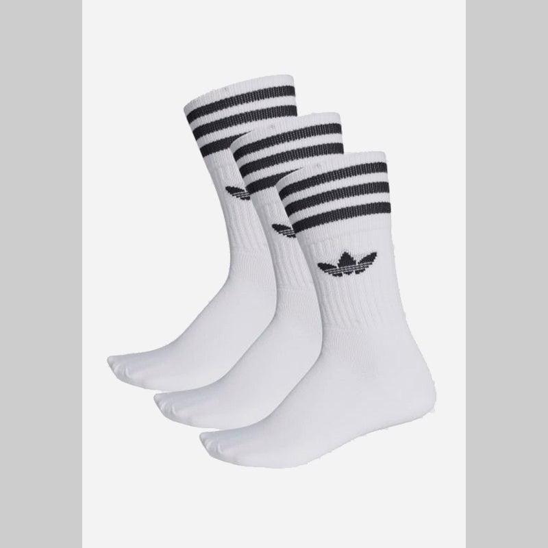 Solid Crew Sock - 3 Pack - White/Black - LOADED