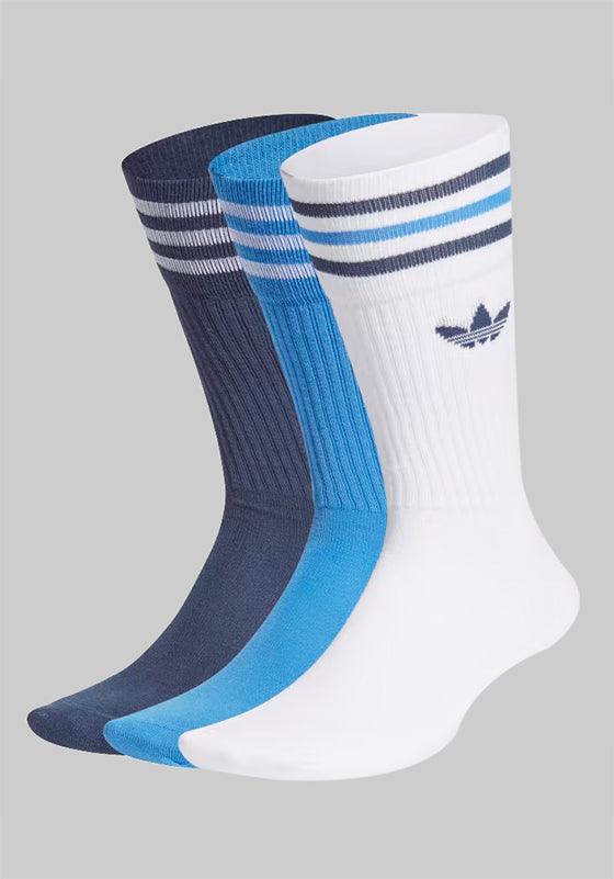 Solid Crew Sock 3 Pack - White/Blue/Navy - LOADED