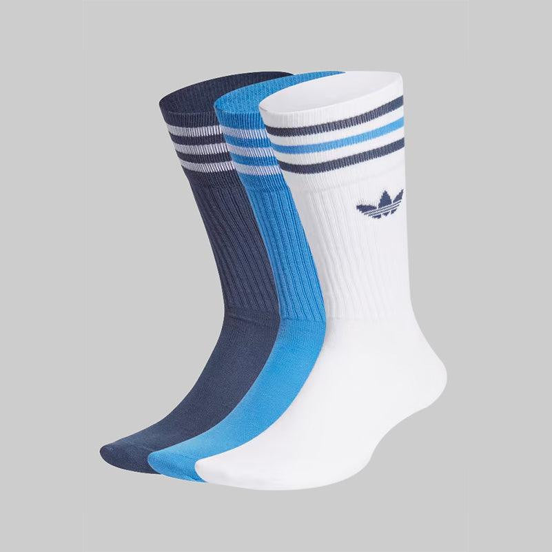 Solid Crew Sock 3 Pack - White/Blue/Navy - LOADED