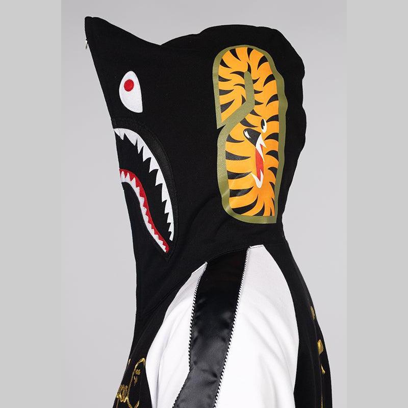 Souvenir Shark Zip Hoodie - Black - LOADED