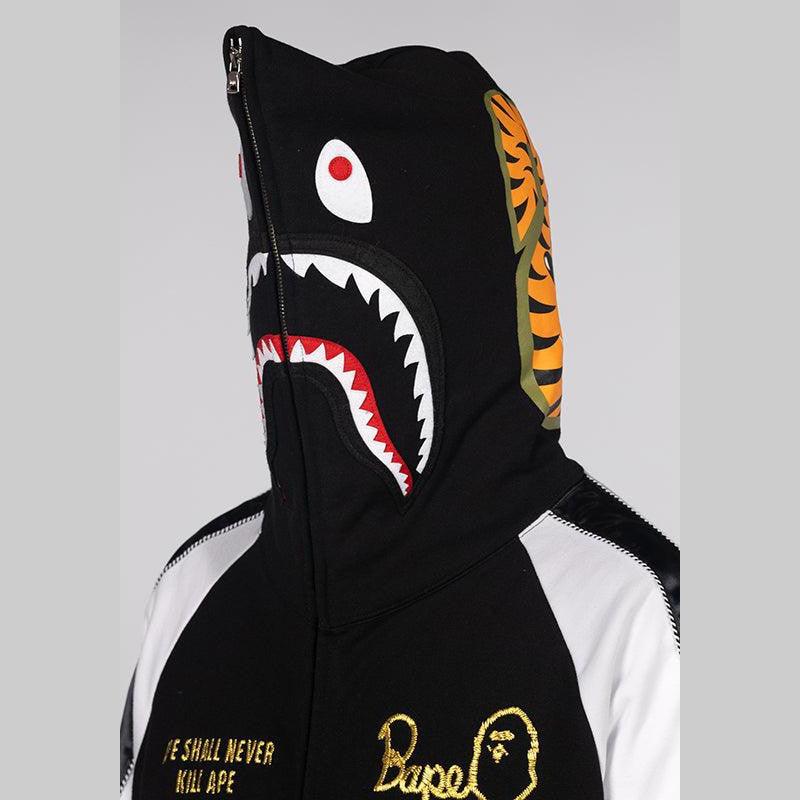 Souvenir Shark Zip Hoodie - Black - LOADED