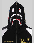 Souvenir Shark Zip Hoodie - Black - LOADED