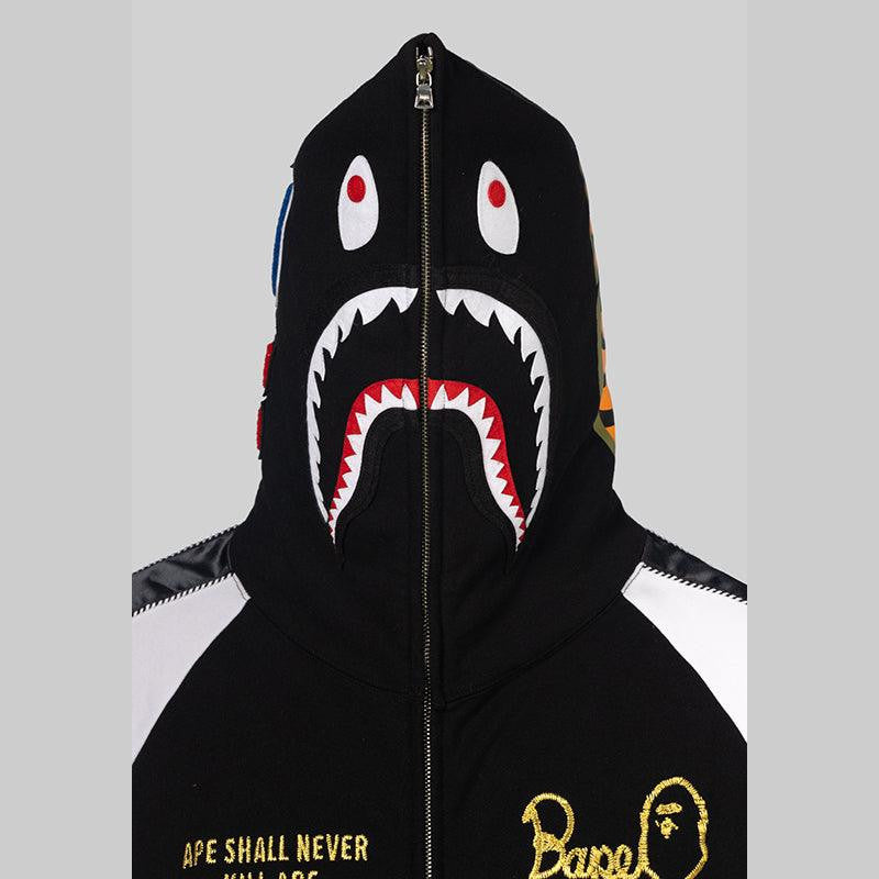 Souvenir Shark Zip Hoodie - Black - LOADED