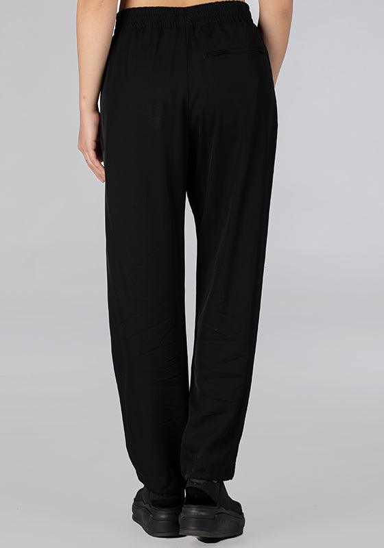 Straight Woven Cuffed Pant - Black - LOADED